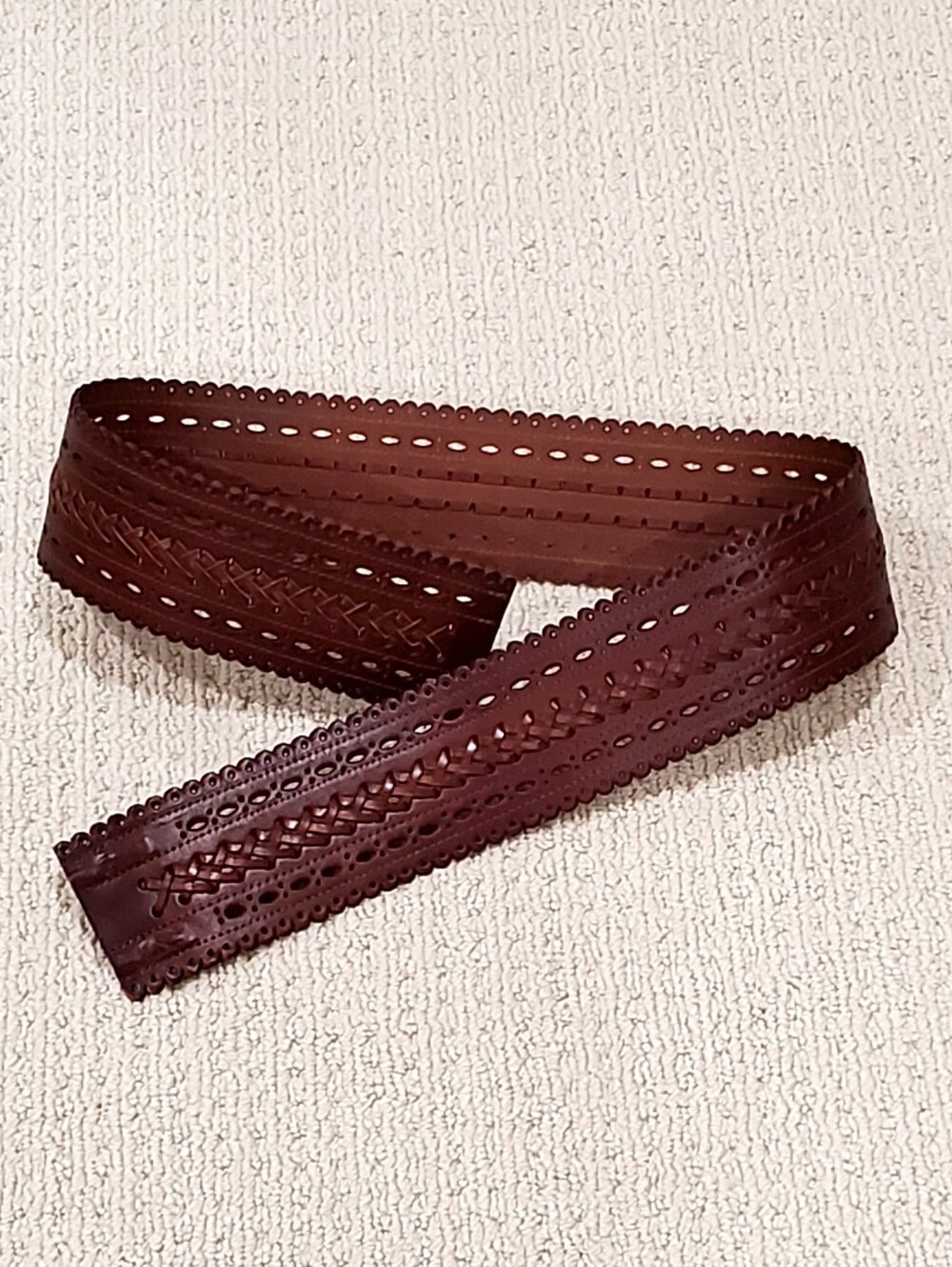 Saddle Brown Leather Artisan Corset Wide Multi-Way Statement Belt XL LIKE NEW - Picture 5 of 15